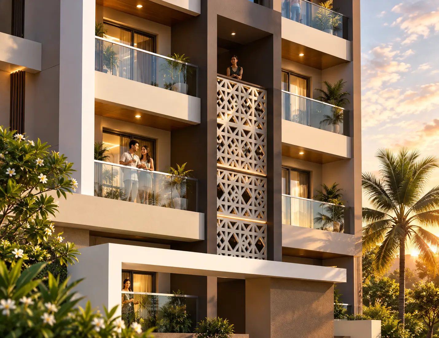 Balconies and facade detail