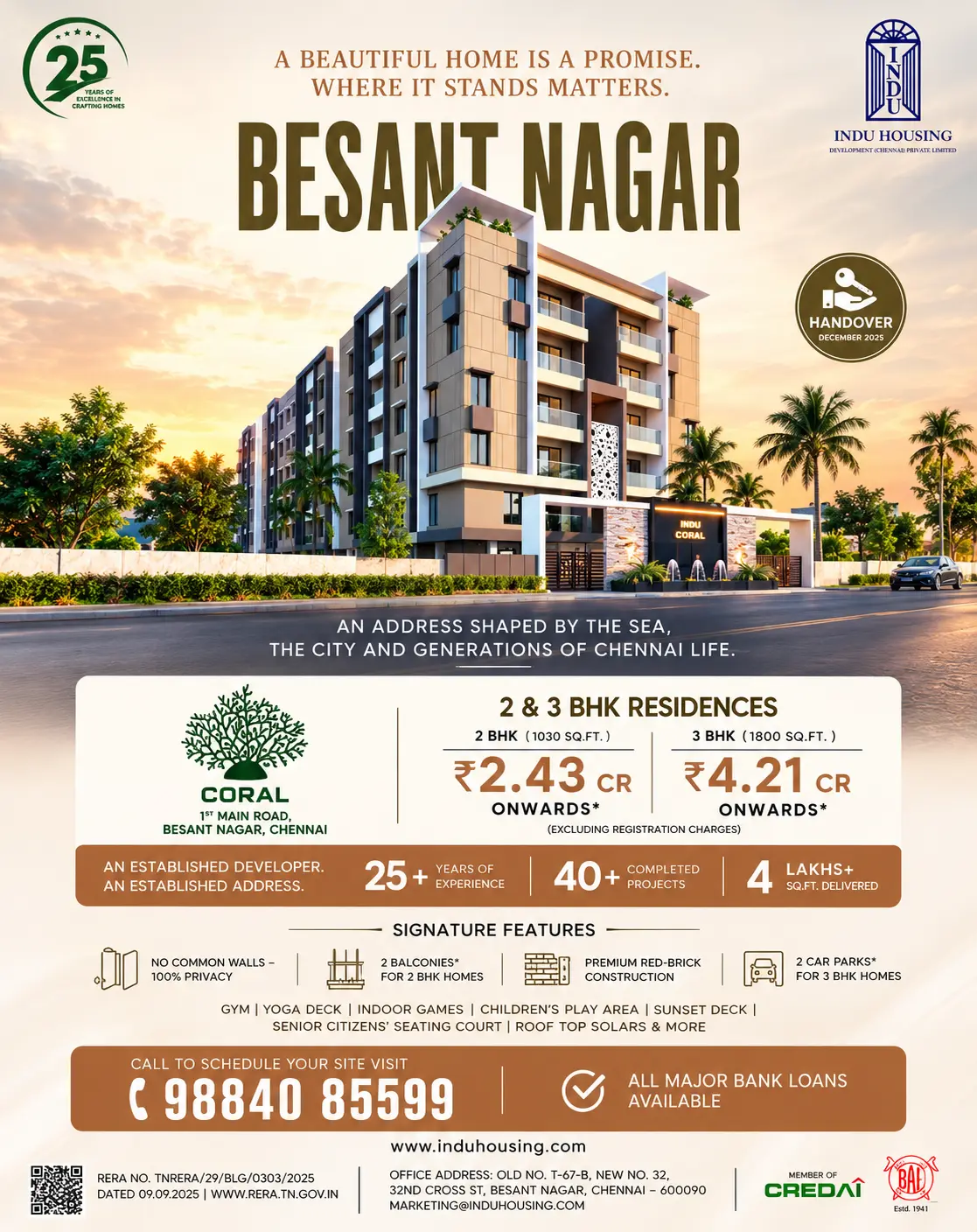Indu Coral — Besant Nagar Premium Coastal Living