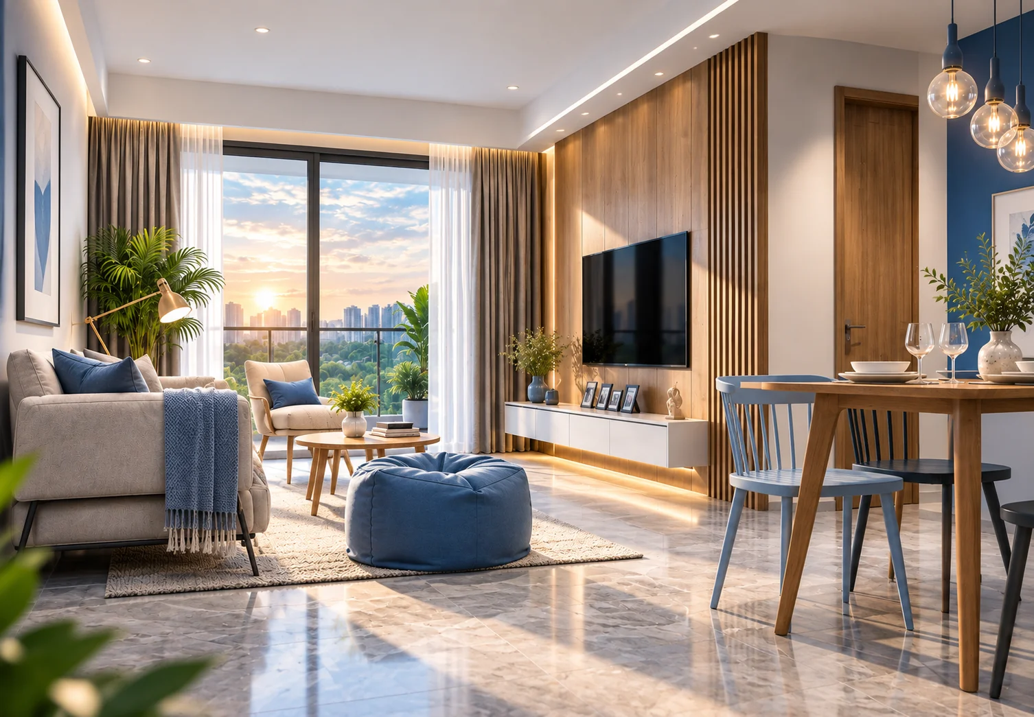 Modern luxury rebuilt home living room by Indu Housing